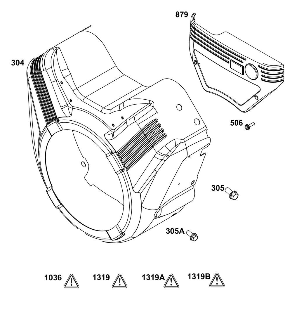 Blower Housing Group Diagram and Parts List for 356447-0707-G1 200000 - 399999 Briggs and Stratton Engine